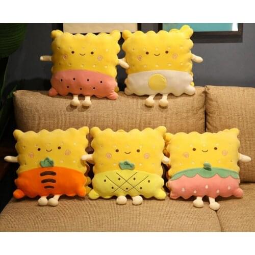 Funny Cookies Toy Pillow Cute Stuffed Toy Cookie Cartoon Indoor Chair Cushion Soft Seat Cushion Pillow Home Decoration Toys