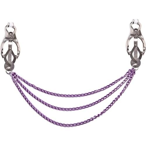 Nipple Clamps Sex Slave Metal chain Breast Clip SM Bondage Breast Sex Toy Adult Game Clitoris Clamp For Couples Exotic Apparel