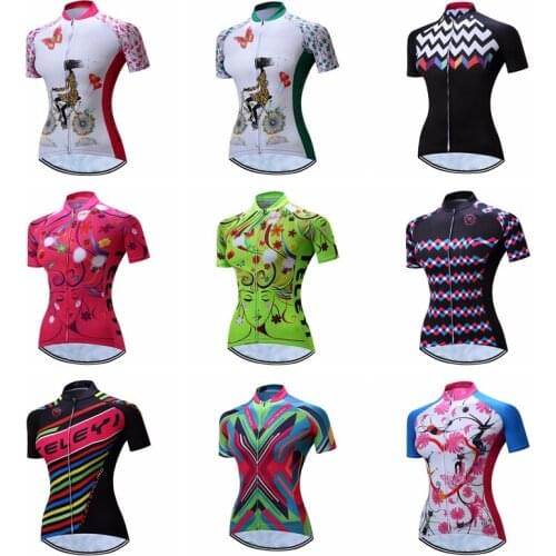 TELEYI 2019 Cycling Jersey Women Summer Mtb Shirt Pro Bike Team Maillot Ropa Ciclismo Short Sleeve Bicycle Jersey Clothing Tops