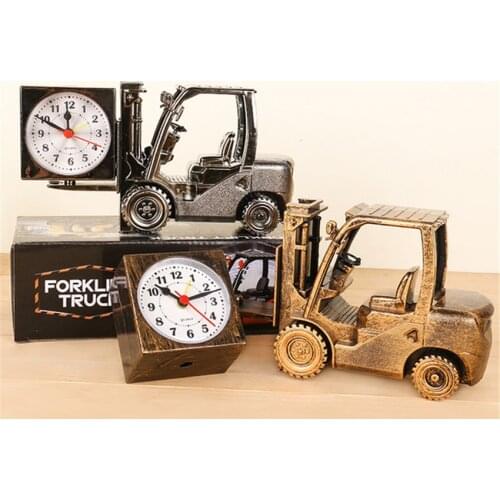 1Pc Retro Forklift Alarm Clock Creative Removable Dial Digital Clocks Ornaments, Student Bedside Wake Up Clock Home Decoration