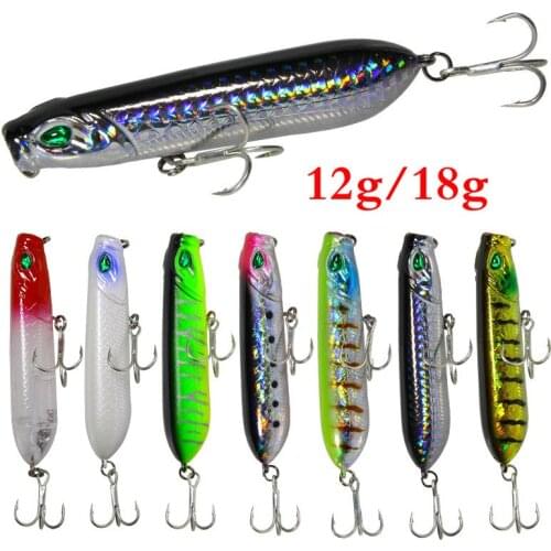 12g/18g Topwater Popper Fishing Lures Bass Wobbler Bait Long Shot Hard Artificial Plastic Fish Lures Saltwater Fishing Tackle