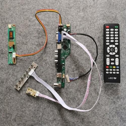 1280*800 VGA+AV+USB 20-Pin LVDS Fit LTN133AT07/LTN133AT08 screen 1CCFL DIY kit universal LCD drive controller board monitor