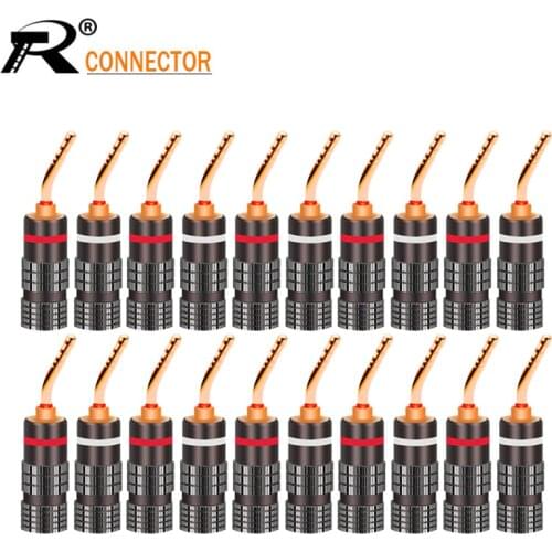 20PCS Gun metal 2mm Banana Plug Nakamichi Gold Plated Speaker Cable Pin Angel Wire Screws Lock Connector HiFi Audio PIN Plug
