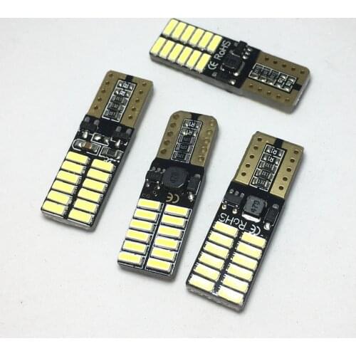 4PCS W5W T10 LED 194 168 LED Dome light lamp DC 12V 4014 SMD 24 leds Light Non polarity Canbus with bulbs License plate lamp
