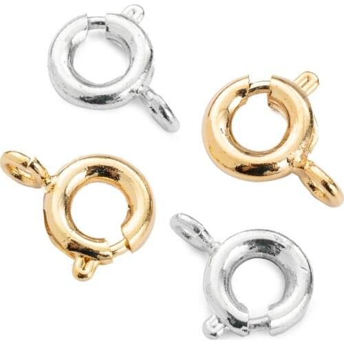 5pcs Silver Plated Spring Ring Clasp With Open Jump Ring jewelry Clasp For Chain Necklace Bracelet Connectors Wholesale