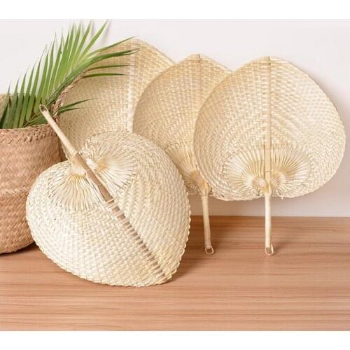 Art Handmade Fan Peach Shaped Bamboo Fan Summer Cool Fan Diy Features Suitable For Summer, Parties And Beaches