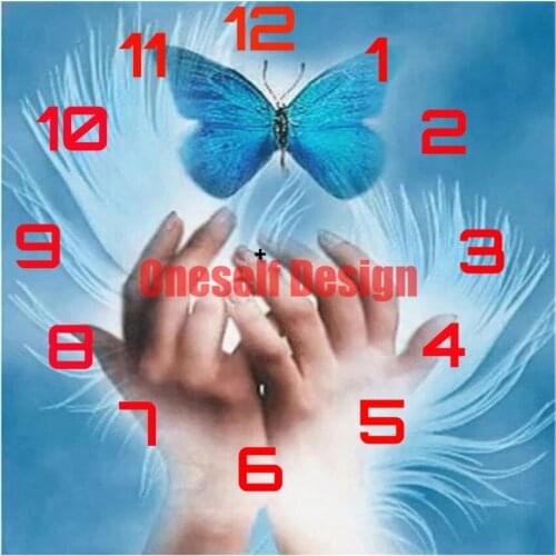 Diamond painting cross stitch butterfly diamond mosaic sale clock rhinestone pictures diy frame Christmas gifts diamond mosaic