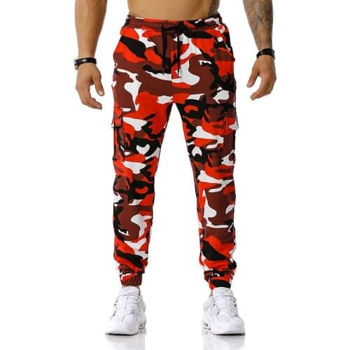 Mens Camouflage Pants Cotton Military Cargo Camo Pants Multi Pocket Hip Hop Joggers Streetwear Overalls Army Combat Trousers