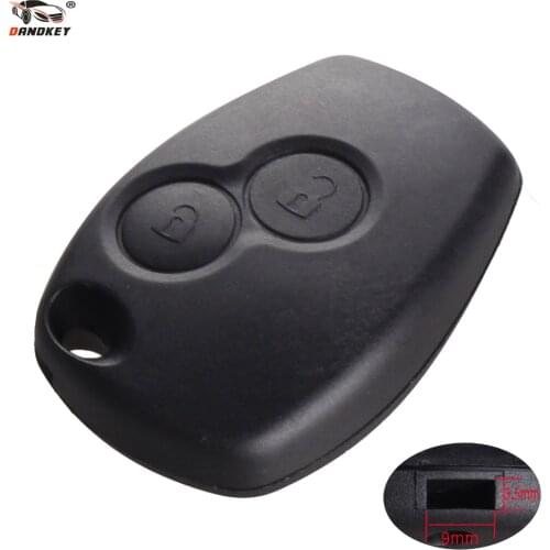 DANDKEY New 2 Button Car Key Shell Remote Fob Cover Case For Renault Dacia Modus Clio 3 Twingo Kangoo 2 (Hole size:9mm X 3.5mm)