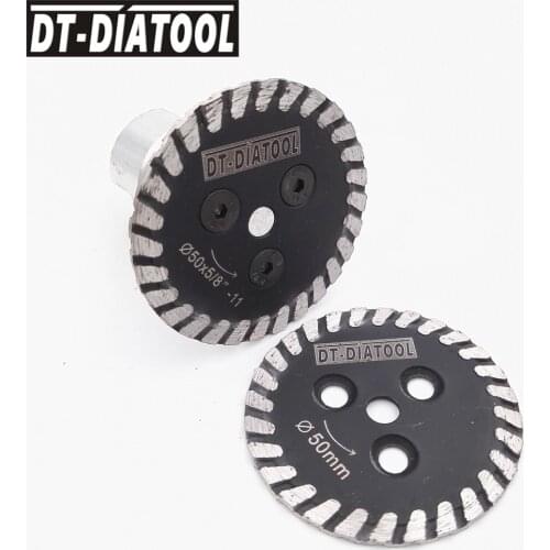 DT-DIATOOL 2pcs Hot pressed mini Diamond Saw Blade one removable 5/8-11 long flange cutting disc carving stone marble concrete