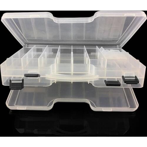 Weihe 29.5 x 19 x 6cm Double-layer Multifunctional Fishing Lure Box PP Material with Movable Compartments