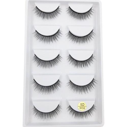 Flash Girl Professional eye beauty 5D-W32 5 pairs 5D mink natural handmade false eyelashes