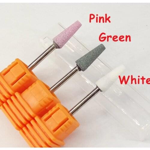 1 PCS 3/32" Ceramic Stone Burr Nail Drill Bit Cutter 3 Size To Choice For Professional Manicure Electric Drills Nail Accessory