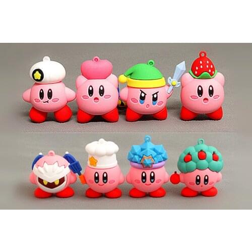 Kirby anime games cute cartoon Pink kirby Waddle Dee Doo collect mini toys dolls PVC action toy figure for kids birthday gifts