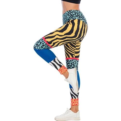 Zohra Sexy Women Legging Animal pattern Splicing Printing Fitness leggins Fashion Slim legins High Waist Leggings Woman Pants