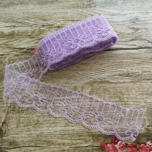 Hot Selling 10 yards Purple 40 mm width lace ribbon For Sewing Decoration DIY jewelry decoration Clothing Accessories