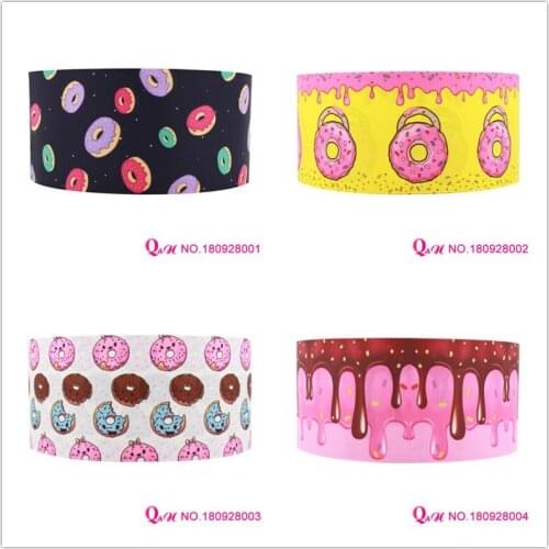 Q&N ribbon 16mm 22mm 25mm 38mm 50mm 75mm cake candy printed grosgrain/FOE ribbon webbing 50yards/roll for headband