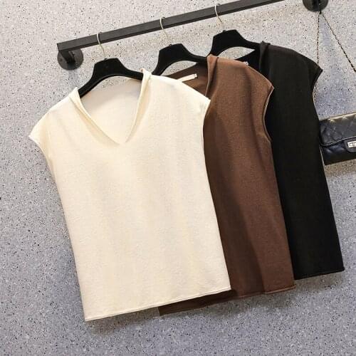 M-4XL plus size women chic basic thin sweater pullover 2021 Summer solid v neck loose casual Oversized female sweaters jumper