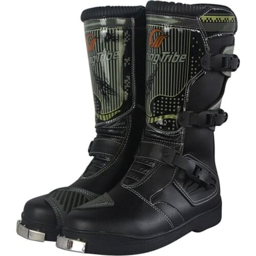 Motorcycle PU Leather Boots Waterproof Motorbike Rain BOTAS Riding Shoes Professional Racing Bottes Motocross Boot