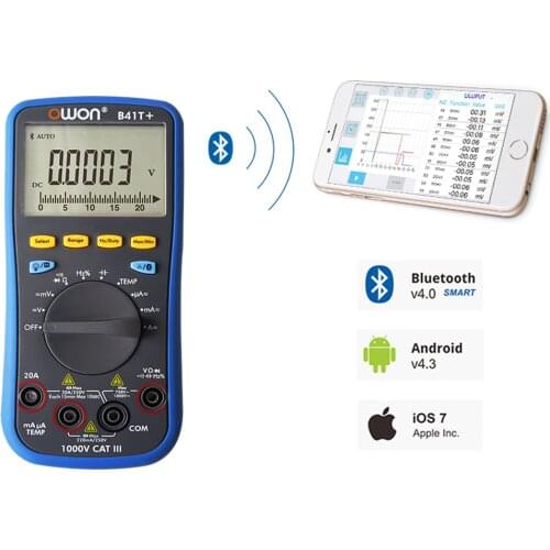 B41T+ Smart Auto Digital Multimeter Bluetooth True RMS NCV Diode Test DC AC Voltmeter Ammeter Temperature Capacitance Resistance
