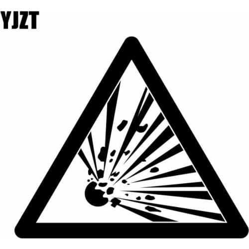 YJZT 16.7X14.3CM Danger Explosive Vinyl Decal Car Sticker JDM Funny Decor Black/Silver C26-0261