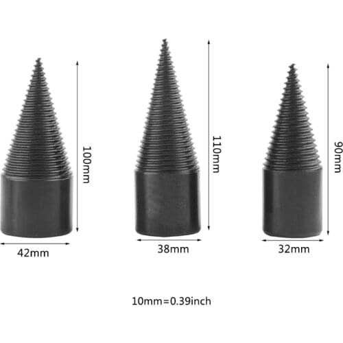 2021 New Home Outdoor Wood Chopping Drill Bit Firewood Machine Drill Parts Wood Cone