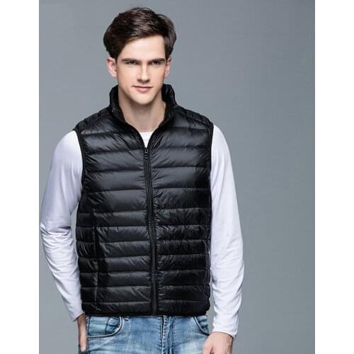 2021 New Mens Winter Coat 90% White Duck Down Vest Portable Ultra Light Sleeveless Jacket Portable Waistcoat for Men