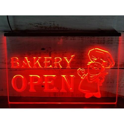 I175 OPEN Bakery Shop Bread Display LED Neon Light Signs