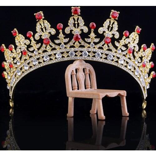 Luxury Vintage Crystal Rhinestone Queen headband Bride Wedding Crown Bridal Veil tiara Head Jewelry Hair Accessories