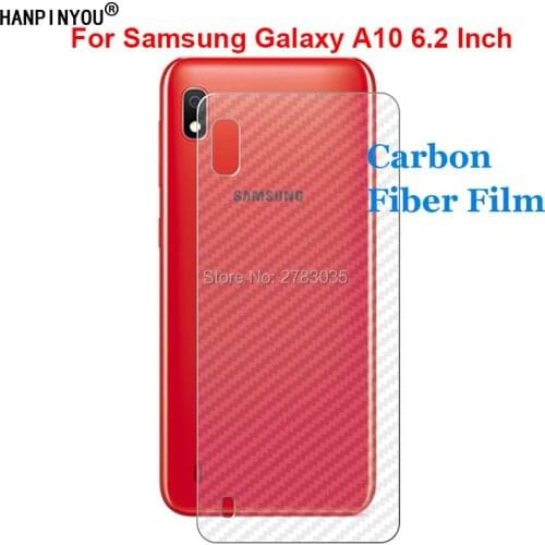 For Samsung Galaxy A10 SM-A105F/DS Durable 3D Anti-fingerprint Carbon Fiber Back Film Rear Screen Protector (Not Tempered Glass)
