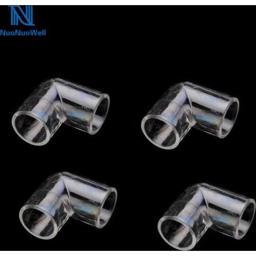 NuoNuoWell 5PCS-Pack ID 16/20/25MM Transparent Acrylic Pipe Joints 90 Degree Elbow Connector Aquarium Supplies