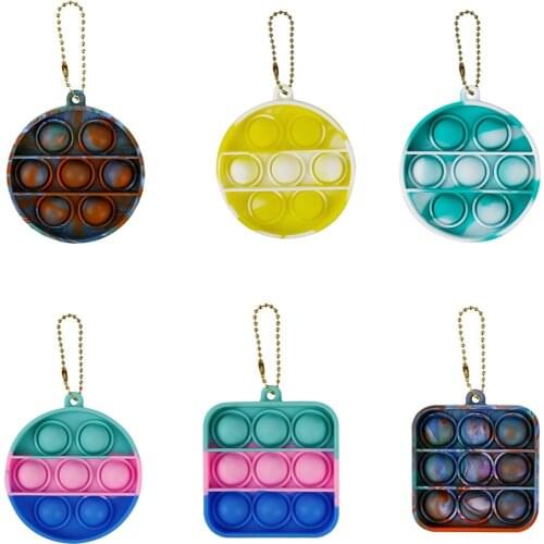 Push Bubble Sensory Toys Keyring Pendant Fun Puzzles Decompression Toys