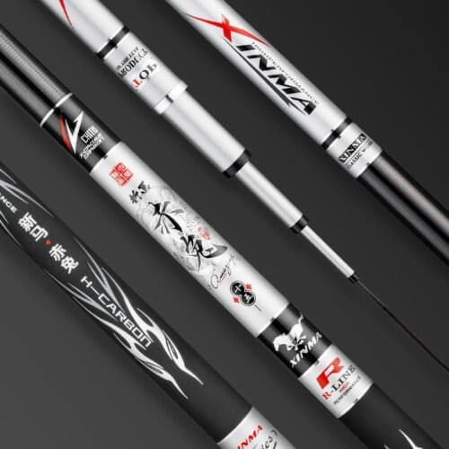 3.6m-10m Taiwn Fish Rod Hand Pole Fish Olta Big Fish Canne 12H Super Hard Black Pit 19 Tone Sturgeon Herring Squid Fishing Pesca