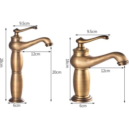 Vidric Bathroom Faucet Antique Bronze Solid Brass Basin Sink Brass Faucets Single Handle Water Mixer Taps Bath Tap torneiras Cra