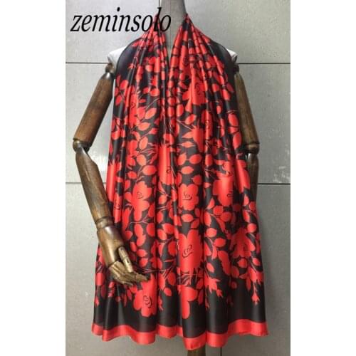 2019 Spring Fashion Silk Scarves For Women Brand Scarf Floral Summer Soft Beach Cover-up Shawls Bandana Long Scarf Hijab Stoles