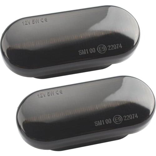 1 Pair Dynamic Amber LED Fender Side Marker Light Turn Signal Indicator Blinker Lamp Smoked Lens for VW Bora Golf 3 4 Lupo Polo