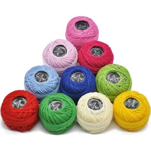 10g/ball DIY Colorful Thin Lace Yarn Crochet Yarn 100% Cotton Yarn Hand Knitting Thread Sewing Machine Line