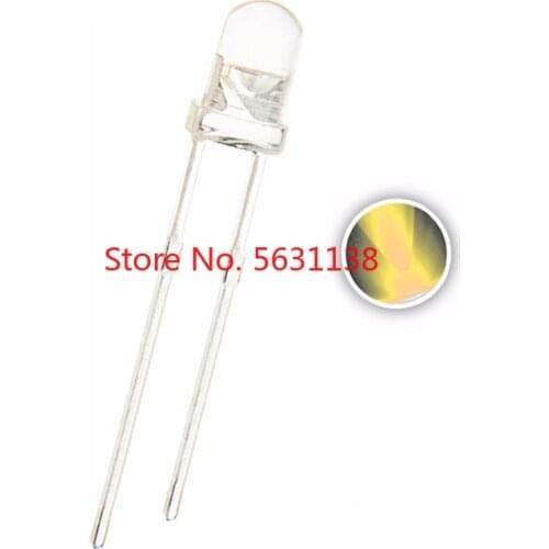 100pcs F3 3mm Warm White LED Emitting Diode Round Head Water Clear Ultra Bright 3 mm LED Lamps Light Beads cree power leds chip