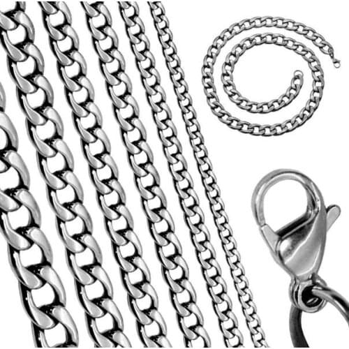 12pcs/ Lot Massive NK Link Chain Stainless steel Women Mens Necklace 4mm/6mm/8mm wide