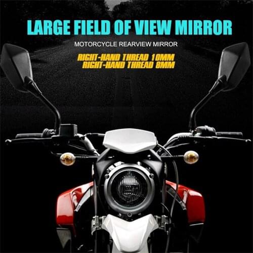 2Pcs 8mm 10mm Screw Universal Motorcycle Black Carbon Fibre Rearview Mirrors Scooter For Honda Benelli Yamaha Suzuki Kawasaki