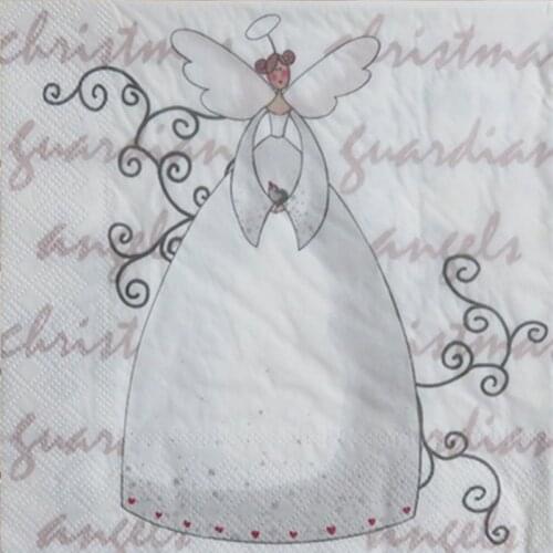 20 3-ply vintage table napkins paper tissue printed flowers angel decoupage wedding servilletas happy birthday party decor mats