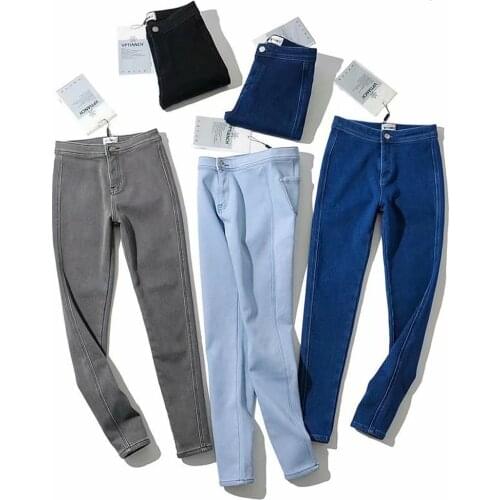 2020 Winter Warm Jeans Women High Waist Casual Velvet Fleeces Thickening Denim Pants Ladies Slim Elastic Pencil Pants Trousers