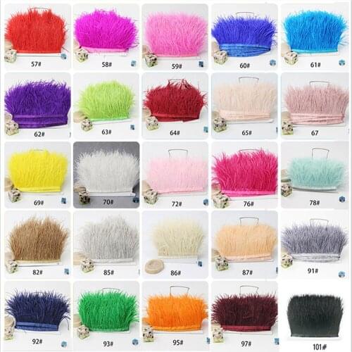 5 meter Multicolor Real Ostrich feather Trims Ribbon 8-15cm White Ostrich for Dress Clothing Decoration Sewing feather Wholesale