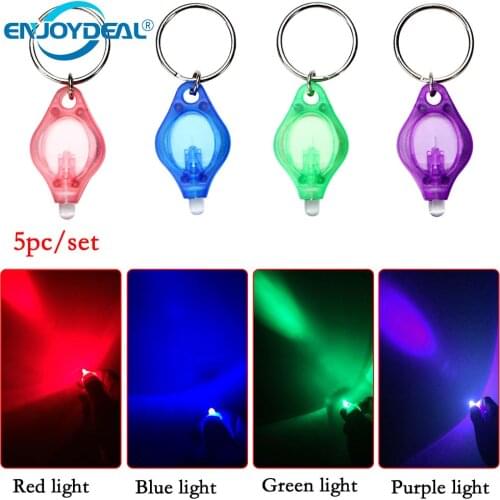 5pcs/10pcs Portable Mini LED Keychain Flashlight Torch Key Ring Finger Light For Camping Emergency Blue/Green/Red/Purple/White