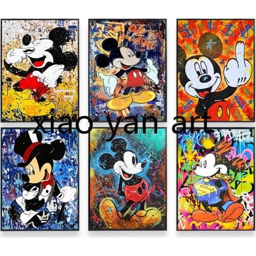 5D Disney Mickey Mouse Comic Diamond Painting Diamond Inlaid DIY Full Diamond Embroidery Living Room Home Decoration