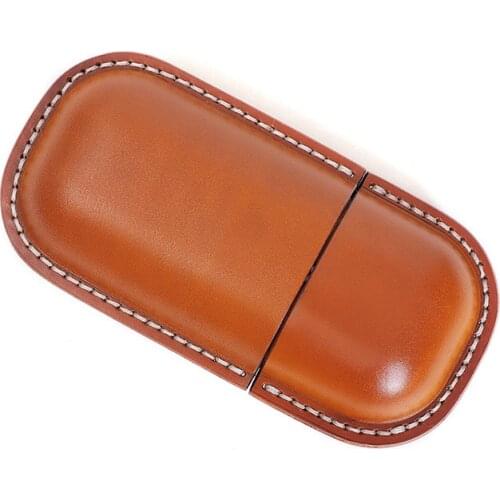 Genuine leather sunglasses case Portable sunglasses organizer storage box Eyewear bags Vintage Real Leather myopia Glasses case