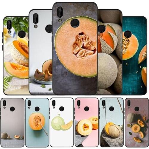 Hami melon black Silicone soft Case For Huawei P40 P30 P20 P10 P9 Lite Pro 2019 P Y6 Y9 smart 2 Back cover Shell