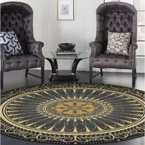 Black Gold American style, European style, retro Bohemian national style living room carpet, bedroom carpet, sofa, basket chair