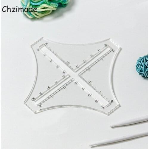 Chzimade Knitting Counter Density Ruler Sewing Tools Durable T-shirt Guide Ruler Design Template Accurate Measurement