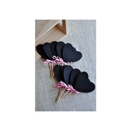 Cheap Heart Cupcake Toppers Birthday wedding bridal shower food picks Bachelorette Party Decorations